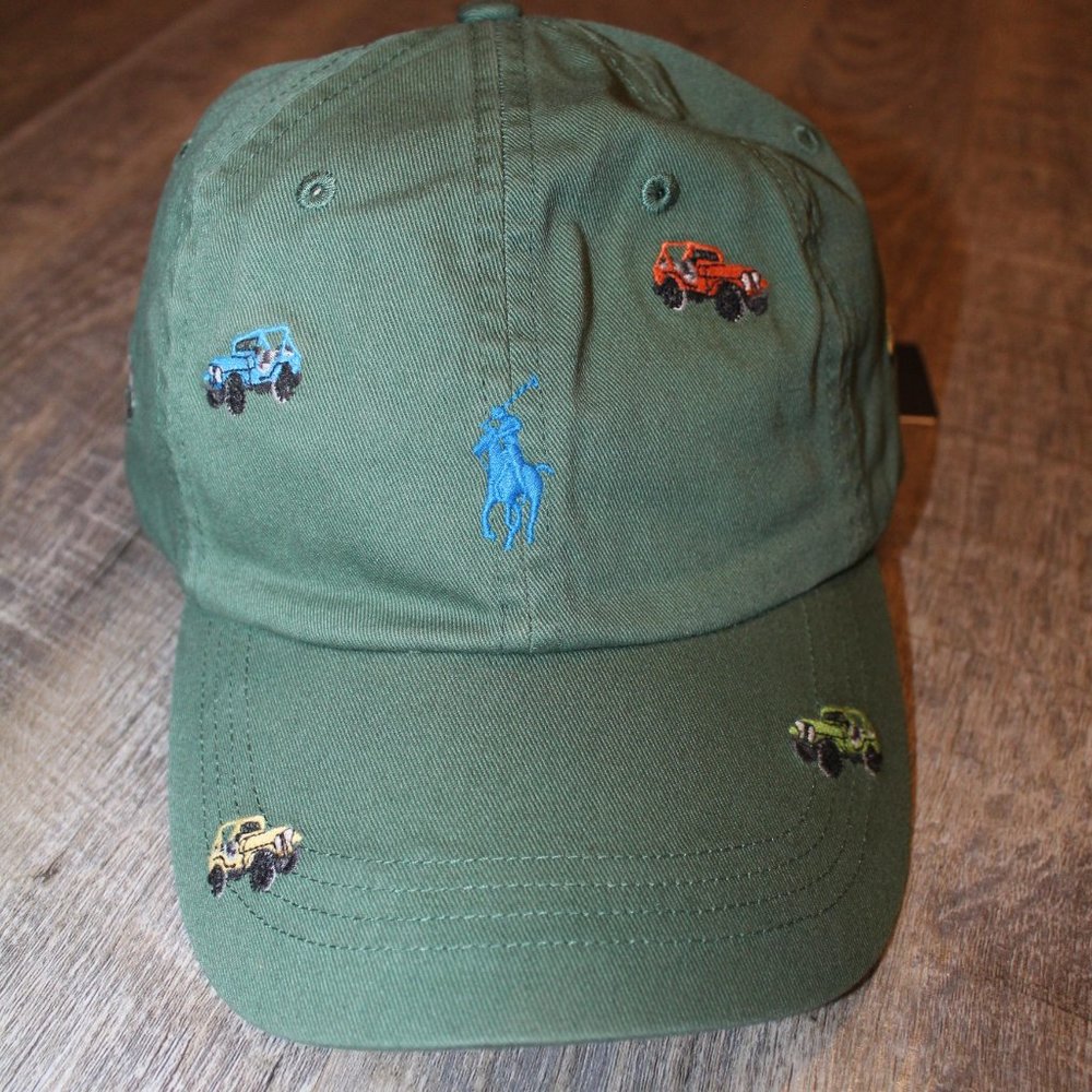 NWT MEN'S WOMEN'S POLO RALPH LAUREN CAR HAT GREEN OSFA